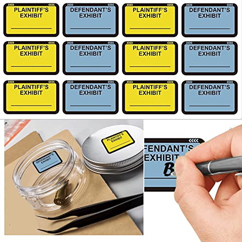 Wootile 20190814 Legal Yellow Plaintiff'S Exhibit Blue Defendant'S Exhibit Stickers 1.65 X 1 Inches thumb #2