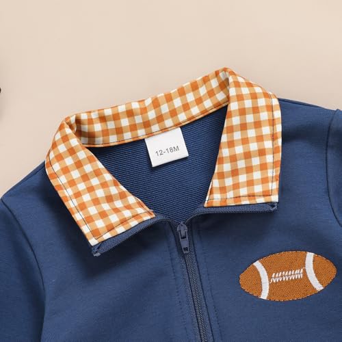 Toddler Boy Quarter Zip Collared Pullover Long Sleeve Fall Winter Baby Boy Clothes Outfit 12M-4T3