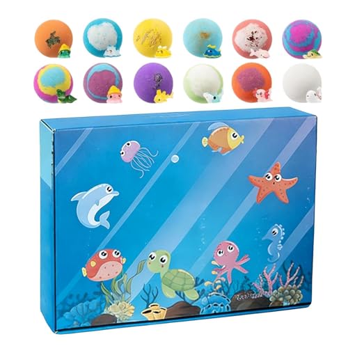 Juego de baño con sales efervescentes infantiles y 12 juguetes submarinos
