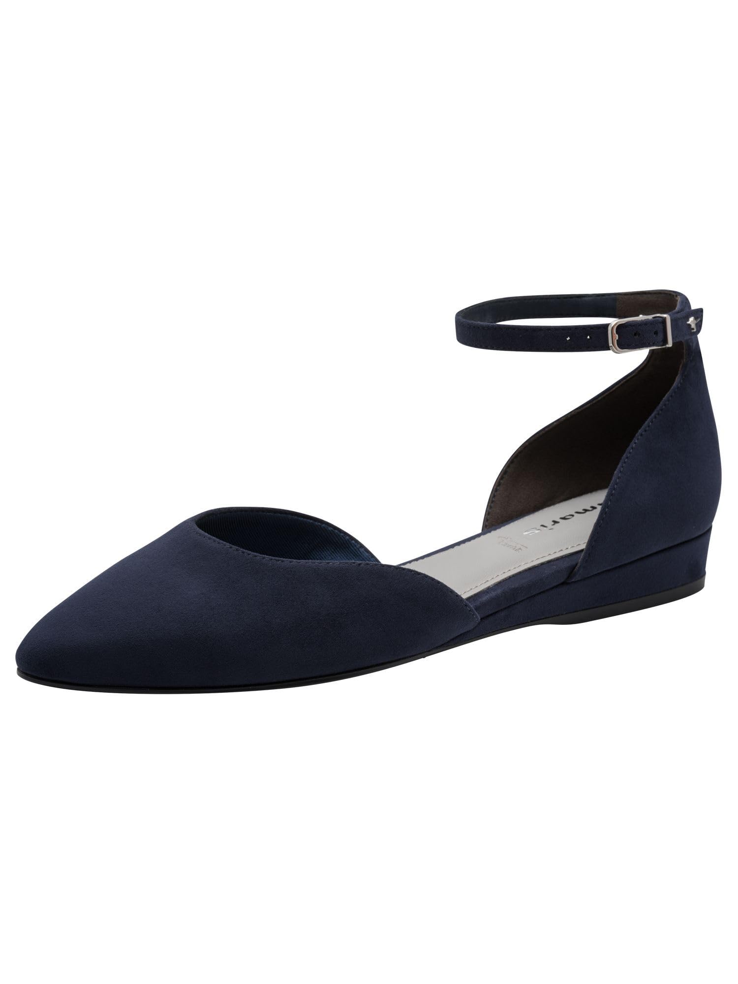 Tamaris Women's ballerina with strap flat blue 4 UK