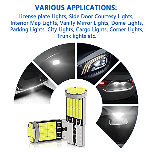 Salior 2Pcs 26Smd 800Lm Interior Car Lights,T10 Led Bulb 300% Brightness Upgrade,Led Light Lamp Kit Replacement For Dome Led Light,Map Light,Reading Light,Trunk Light,License Plate Light (White/2Pcs) #TOP3