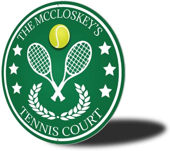 Family Tennis Court Sign - 18-inch Circle