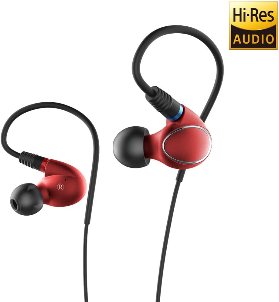 FiiO FH1 Dual Driver Hybrid Over The Ear Headphones/Earphones/Earbuds in-Ear Monitors with Android Compatible Mic and Remote (Red)