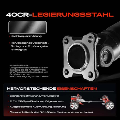 Frankberg Kardanwelle Antriebswelle Hinten Kompatibel mit 3er Touring E46 320d 3er E46 320d 3er Compact E46 320td 3er Cabriolet E46 320Cd 3er Coupe E46 320Cd Replace# 7523929