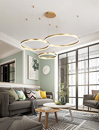Lustre LED dimmable au design moderne pour salon