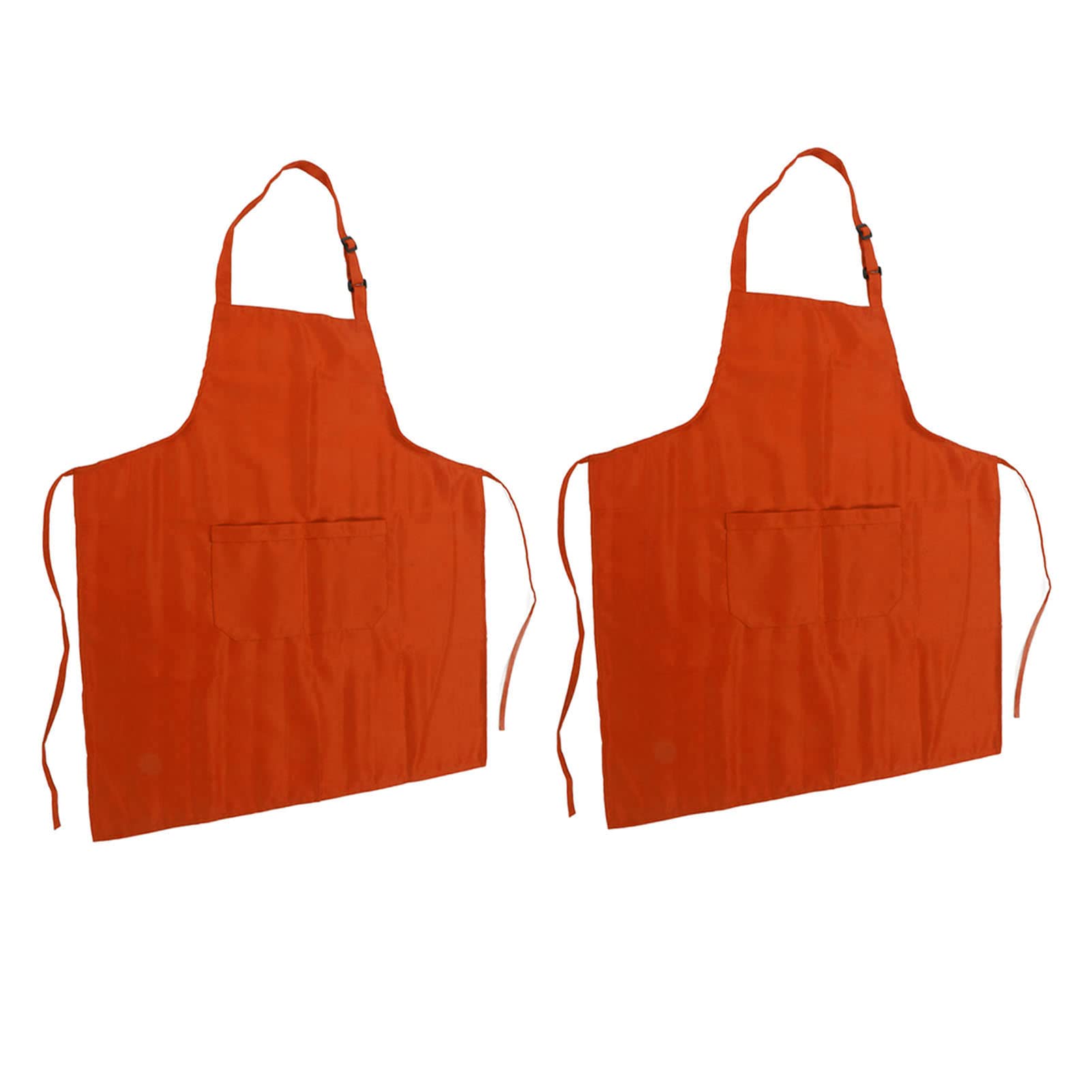 2 Grembiuli Da Cucina Unisex Regolabili – In Poliestere, Con 2 Tasche, Rosso E Marrone, Per Chef E Uso Domestico