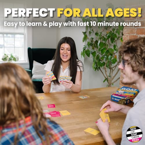 Greatest of All Time Goat Card Game by Dolphin Hat Games | Hilarious Twist on Charades | Funny Improv Family Game for Kids, Teens & Adults | Great Icebreaker for Game Night | 3–8 Players