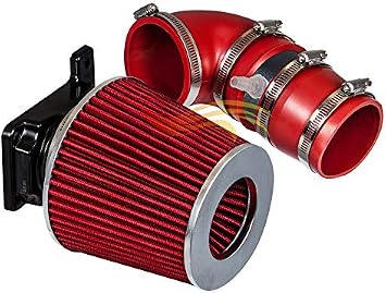 Rtunes Racing Matte Black Short Ram Air Intake Kit + Filter Combo Compatible For 02-07 Mitsubishi Lancer 2.0L L4 Black Red
