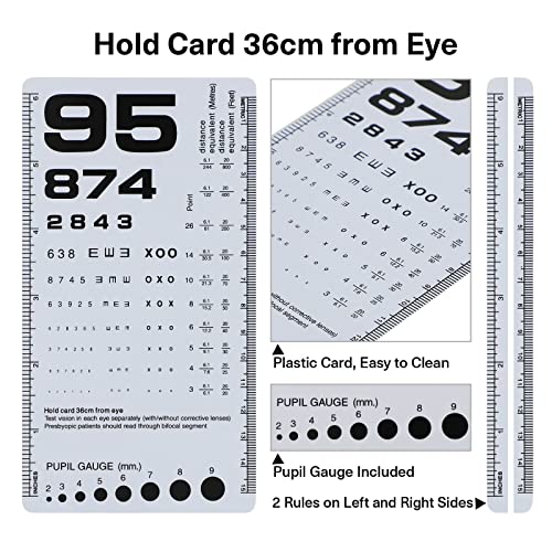 Image of NOYOC Rosenbaum Pocket Eye Chart, Pocket Snellen Eye Chart, 2 Pack