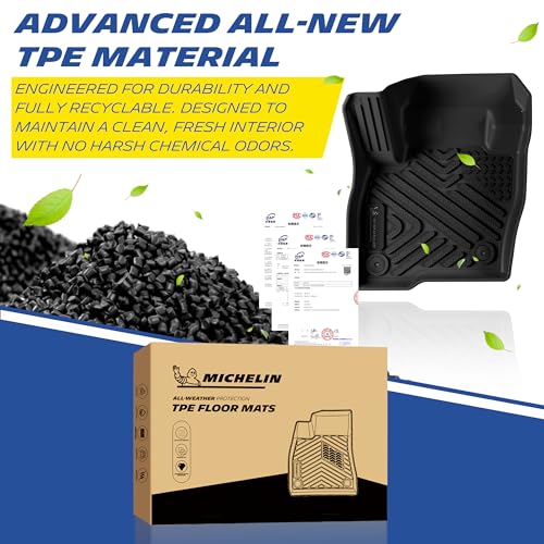 Image of Michelin Vehicle Mats for 2015-2024 Ford Edge (3 Piece) | All-Weather TPE Custom Fit Liner, Premier B