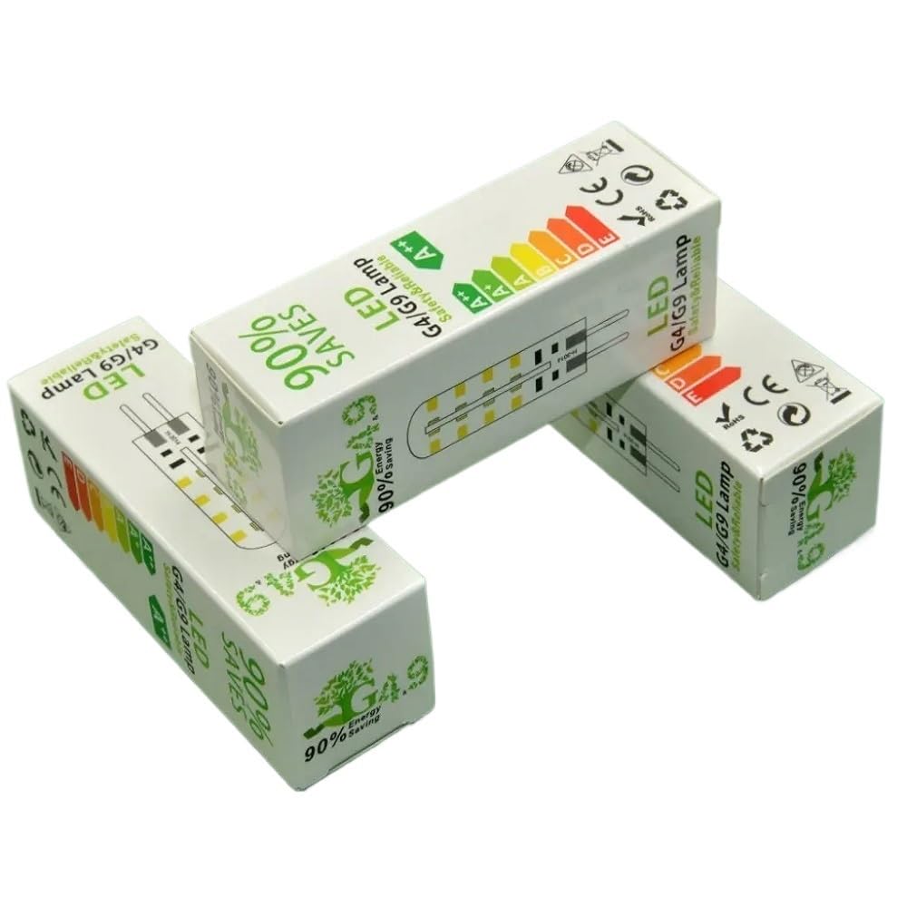 YXJX Low Voltage Bulbs, Paquete de 20 Bombillas LED de cerámica G4 de 3 W, CA/CC, 12-24 V, 4014SMD-45 LED, Bombillas LED pequeñas con Buena disipación del Calor(Warm White)