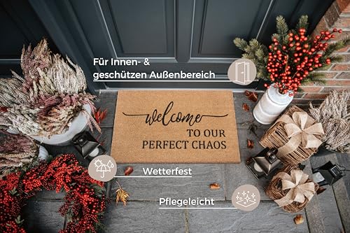 Hanse Home Fußmatte Kokos 45x70cm – rutschfeste Schmutzfangmatte Natur für Innen, Fußabtreter Welcome Lustig Kokosfaser Kokosmatte für Eingangsbereich & überdachten Außenbereich