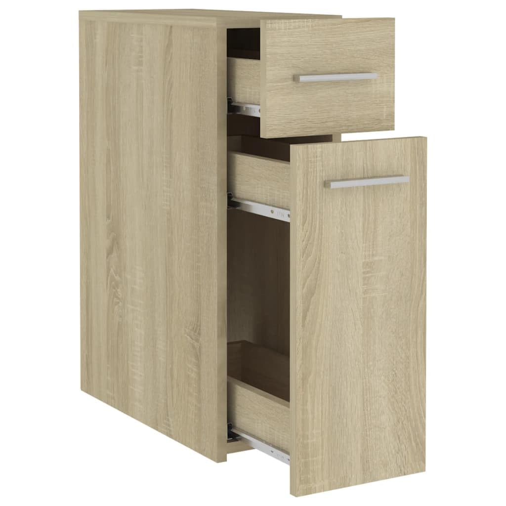 Armario farmacéutico de madera de roble Sonoma, 20 x 45,5 x 60 cm, armario de almacenamiento con fijación a la pared, robusto y ahorra espacio, para baño, pasillo y cocina