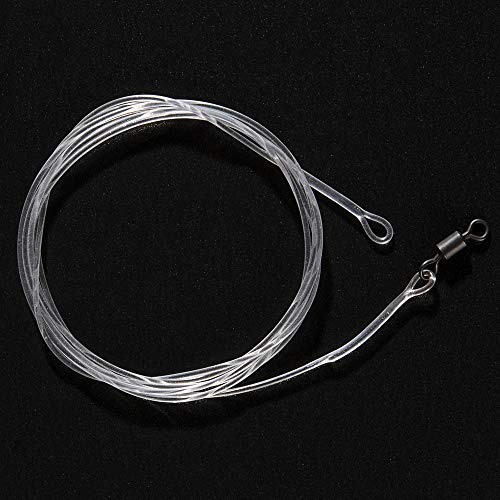 DECDEAL 1M 30LB Líder de Pesca Linha Nylon Linha Líder com Anel Giratório Rápido Giratória Acessório