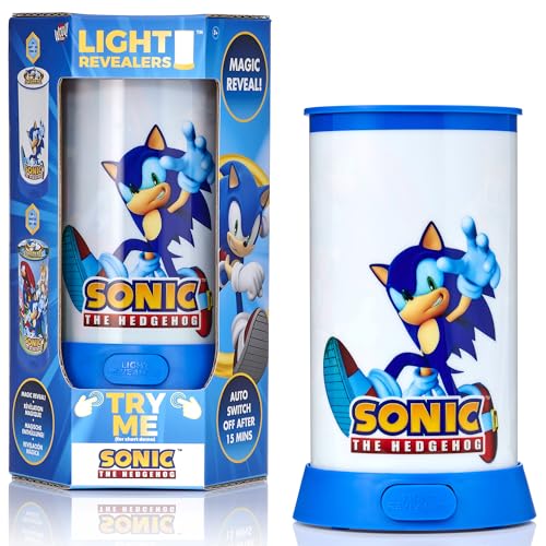 Wow Stuff! Light Revealers Lamp - Sonic The Hedgehog - 7.5 Night Light 360 Image Scene & Character Reveal Auto-Off Illuminating Kids Room Decor