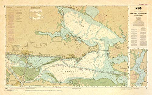 Paradise Cay Publications, Inc. Antiqued NOAA Chart 11314: Intracoastal Waterway Carlos Bay to Redfish Bay: Including Copano Bay