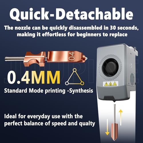 Image of 3-Pack 0.4MM Upgrade High Flow Hotend Kit for Flashforge AD5X Nozzle, All Metal 3s Quick-Detachable Nozzle kit,HTR 550C Hardened Steel Nozzle,32mm /s High Flow,600mm /s High-Speed AD5X Parts