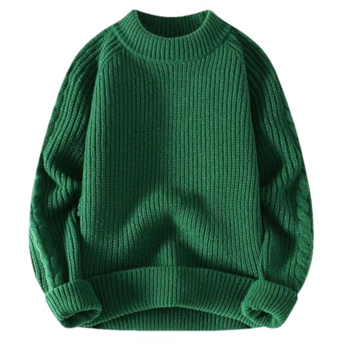 Men's Pullover Sweaters Long Sleeve Slim Fit Casual Loose Knit Sweater