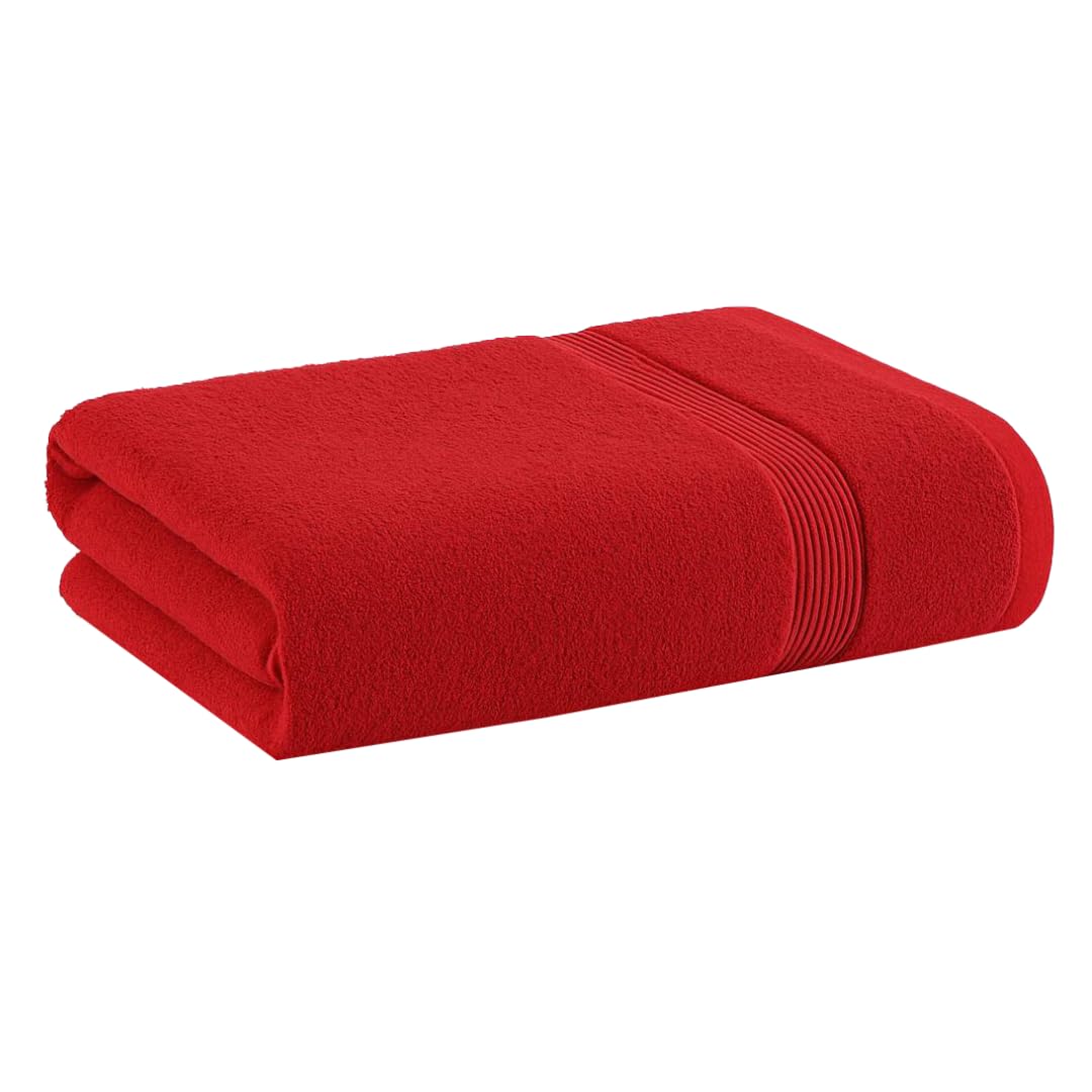 Diamond Tex Bath Towels Large - Hotel Quality 100% Egyptian Cotton Bath Sheets for Adults - Super Absorbent Soft Thick Quick Dry Towel Set for Gym, Spa and Beach (Red, 80 x 140 cm)