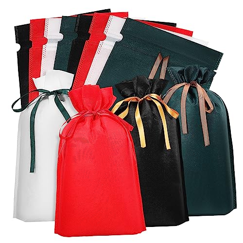 FOYTOKI Drawstring Bags for Wrapping Large Opening Pouches 12 Non Woven Fabric Party Supplies Bags