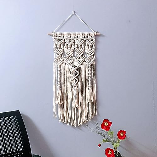 Tapiz de pared bohemio para revivir paredes vacías con cuerda de algodón tejida 4