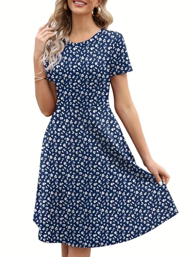 Women's 50s-inspired Floral A-line Dress with Pockets