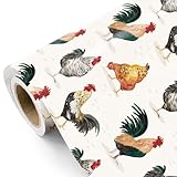 WRAPAHOLIC Farm Chicken Wrapping Paper Roll - Mini Roll - 17 Inch x 16.5 Feet - Farm Fresh Country Design for Birthday, Baby Shower, Country Present Wrapping