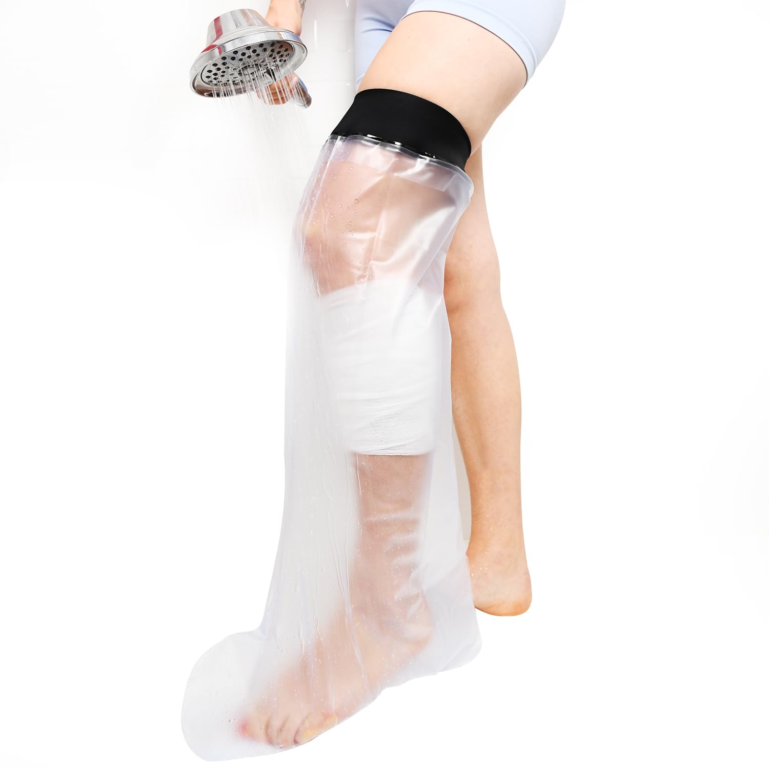 Waterproof Plaster Cast Cover - Reusable Adult Leg Cover for Shower Ankle and Foot, Waterproof Bandage Protector, Watertight Dressing Protection for Leg, Knee, Ankle, Foot, Toe