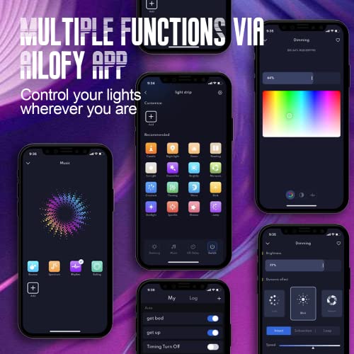 Tira LED inteligente Ailofy multicolor 16.4 pies miniatura 6