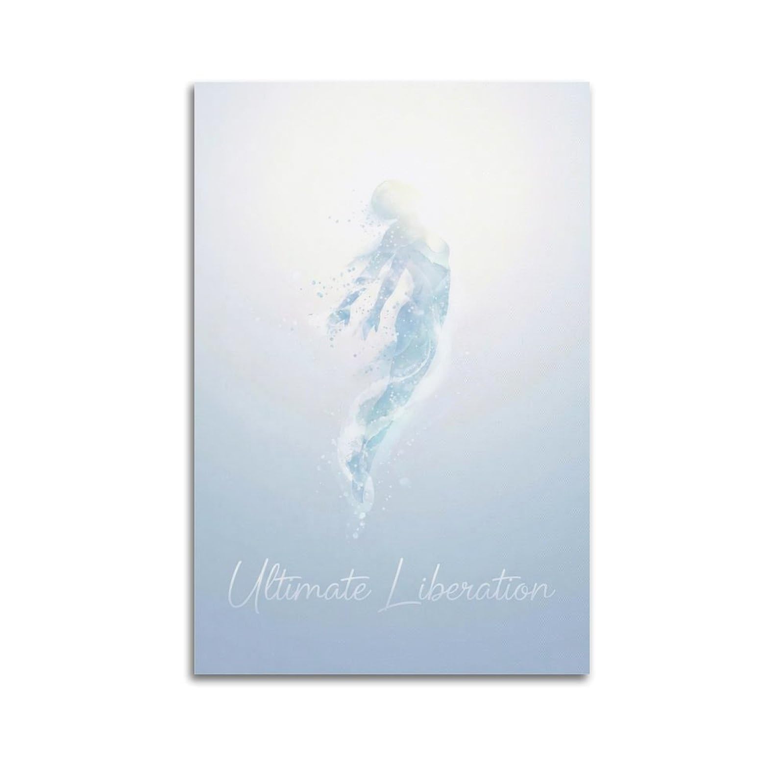 OKNGB Buddhist Liberation Poster White Spirit Freedom Meditation Decorative Painting Canvas Art Picture 20x30inch(50x75cm)
