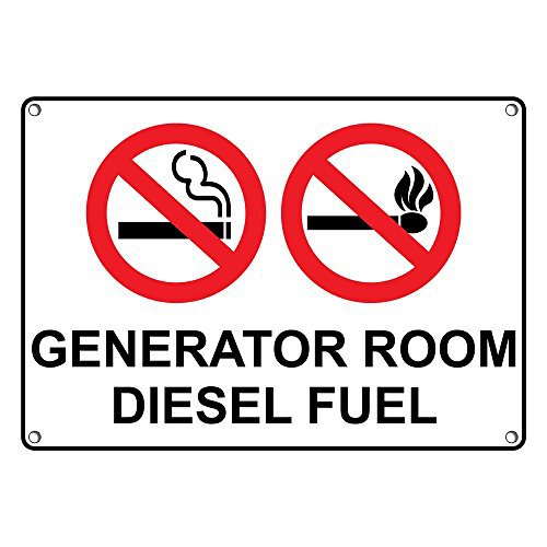 Weatherproof Plastic Generator Room Diesel Fuel Sign with English Text and Symbol