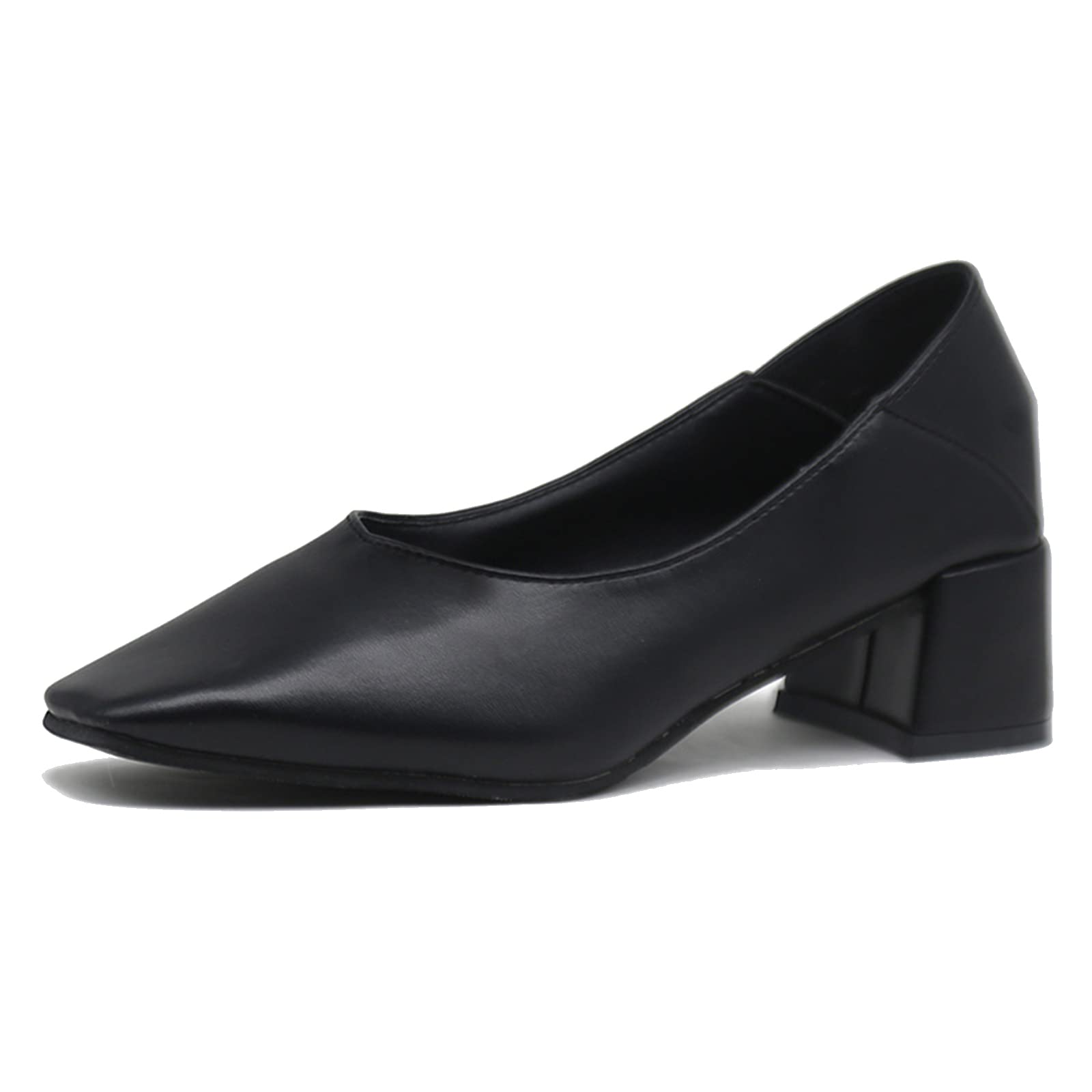 Women's Court Shoes Closed Toe Pumps Mid Heels Ladies Leather Shoes Bridal  Party Office Work Shoes