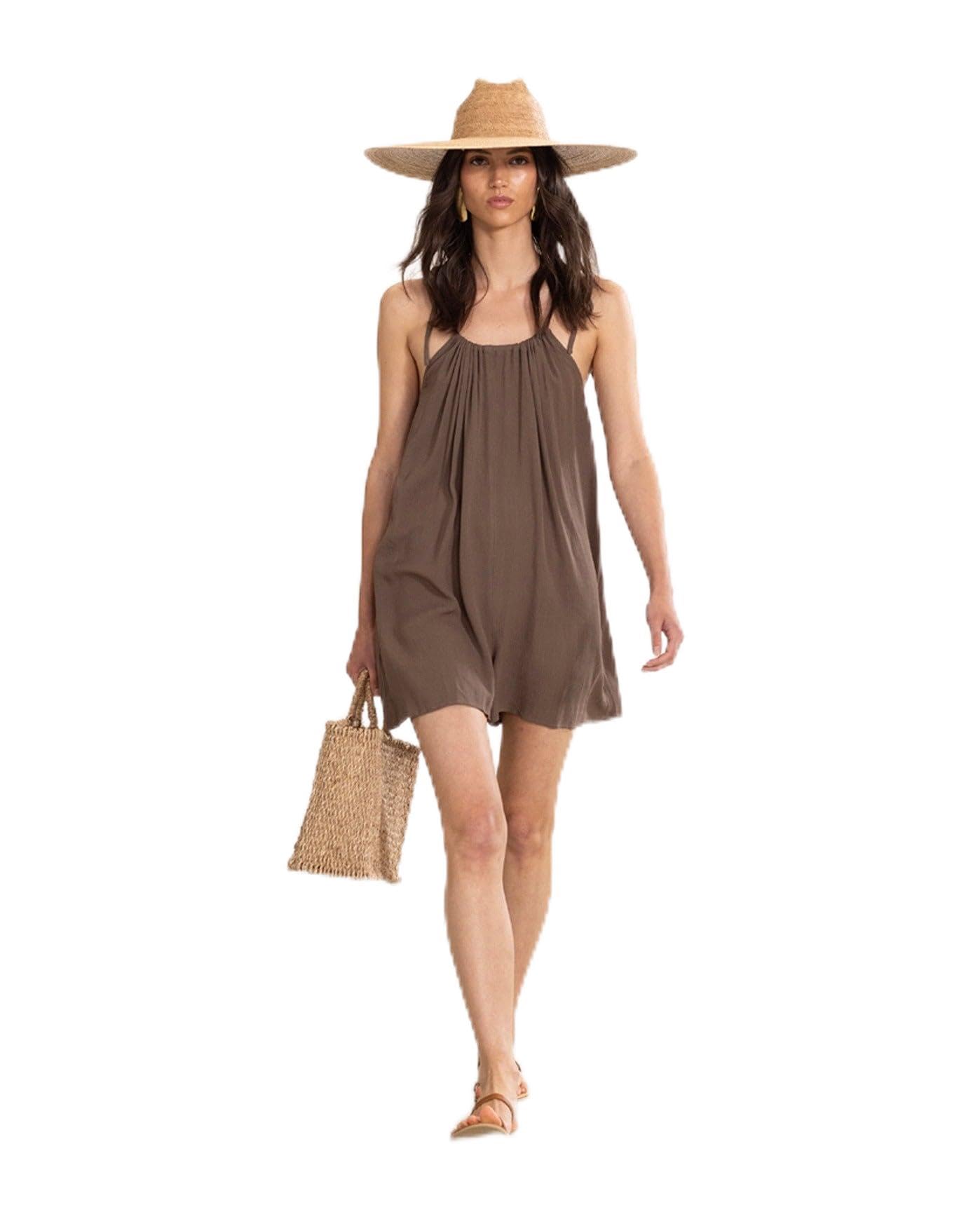 Gottex Women's Resort Short Cover Up Jumpsuit Jumpsuit, Khaki, X-Large