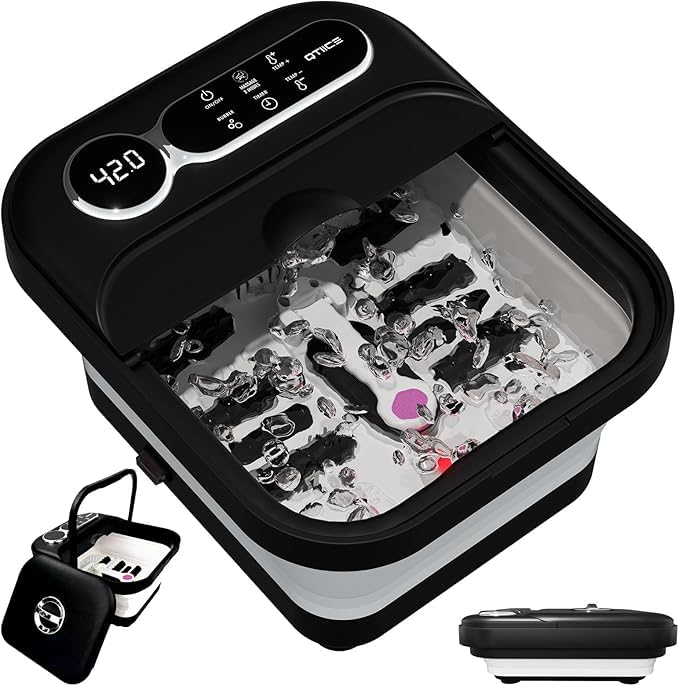 Foldable Automatic Heated Foot Spa Bath, with Heater and Temperature Controller, with Six Massage...