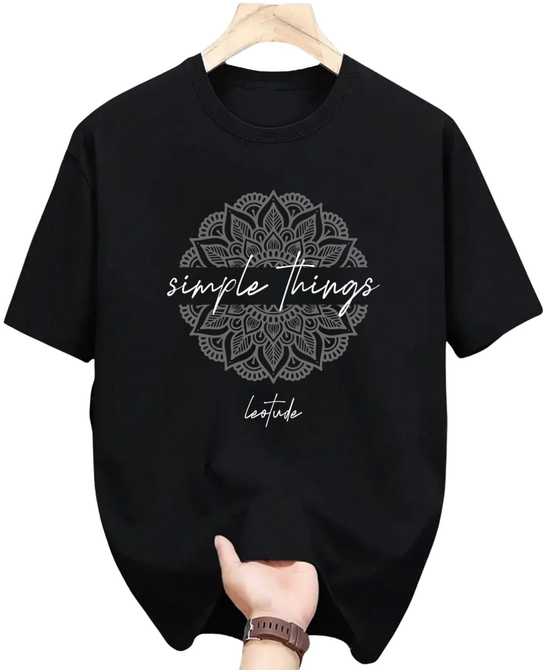 Men’s Regular Fit Printed T-Shirt | Cotton Blend | Half Sleeve | Round Neck | T-Shirt for Man - Black