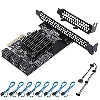 BEYIMEI PCI-E 4X 8-Port SATA3.0 Erweiterungskarte, mit acht SATA Gen III 6Gb/s Channel Host Controllern, Keine RAID Funktion, geeignet für Windows10/8/Linux 2.6.x und spätere Versionen.