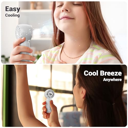 Image of Zebronics Heat Buster 100, Mini Portable Hand Fan, 10500 RPM, 3 Speed Modes with Brushless Motor, Upto 5.4m /s Airflow, Type C Charging, for Travel, Makeup, Office, Home (White)