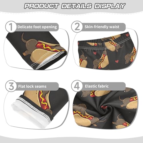 Dachshund Dog Sausage Love Girls Leggings Ultra Soft Compression Yoga Gym Pants for Kids 4-10T3