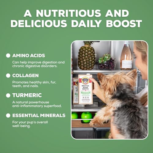 Image of Brutus Chicken Broth Liquid for Dogs - All Natural Chicken Bone Broth for Dogs with Chondroitin Glucosamine Turmeric -Human Grade Dog Food Toppers for Picky Eaters & Dry Food -Tasty & Nutritious