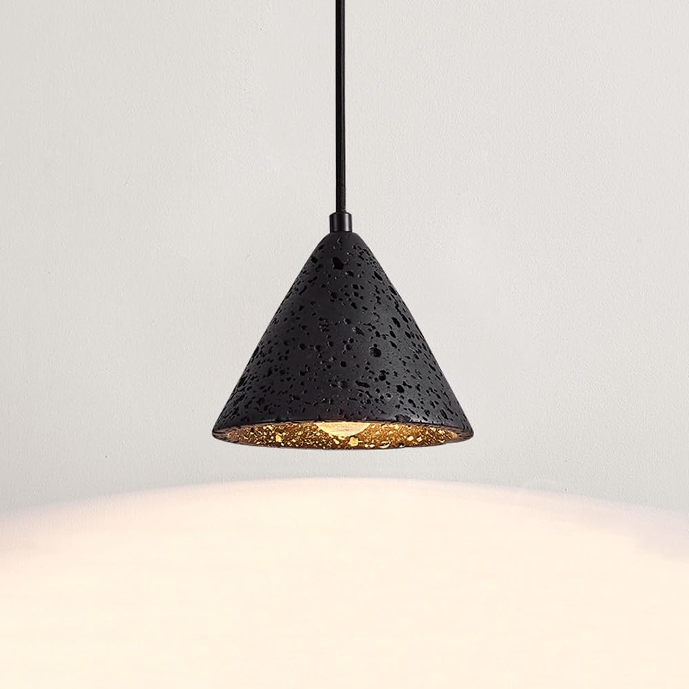 Plafonnier suspendu en pierre naturelle marbre noir avec lustre antique moderne