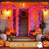 Gcstnn Halloween Decorations Fairy Lights, 9.84FT 30LED Orange+Purple String Lights IP65 Waterproof Battery Operated with 6h Timer, for Halloween,Porch,Autumn,Window,Fall Decoration-Green Box/Wire - Image 4