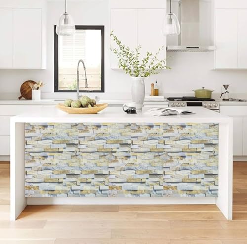 Image of HOME13 Grey Brick Self Adhesive Vinyl Decorative Wallpaper for Kitchen Countertop Home /Office 2 Ft x 4 Ft with 2pcs