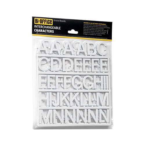 Lettres pour tableau d'affichage blanc Bi-Office kit alphabet plastique signalétique 35 mm