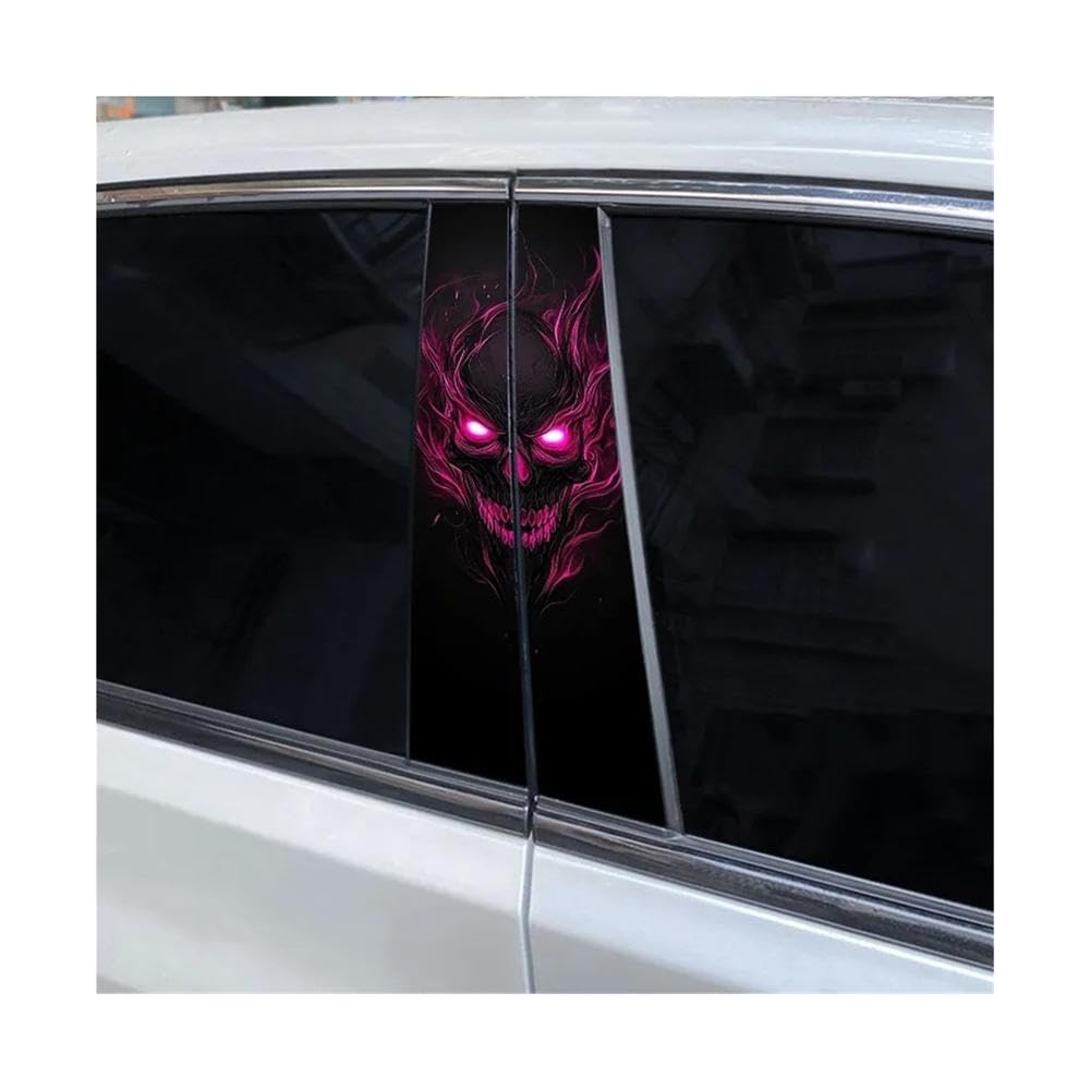 Bertdcx E Flam Skull Car B-Pillar Waterproof Vinyl Cover Scratch Car Sticker Auto Parts(E)