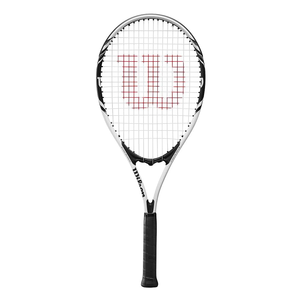Wilson Federer 110 Tennis Racket, White & Black