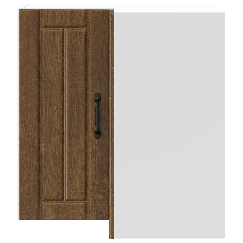Lucca - Armadietto angolare da cucina, effetto rovere, 57 x 57 x 60 cm, con molto spazio, ripiano e porta per una conservazione efficiente in cucina, bagno o cantina