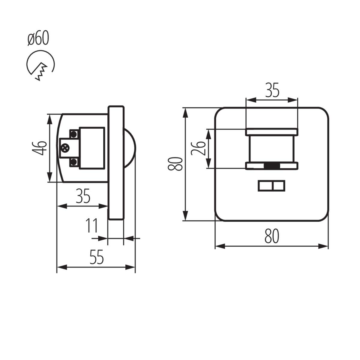 Señal de sonido empotrada de pared activada PIR sensor de movimiento de la oficina en casa automático de la puerta interruptor de alarma de seguridad detector de presencia de movimiento