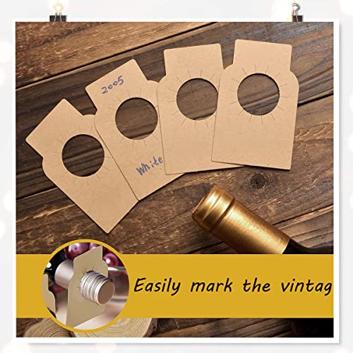 200 stuks flessenhanger-etiketten - kraftpapier wijnfles labels flessenhanger papier hangend wijnetiket beschrijven voor… - Image 8