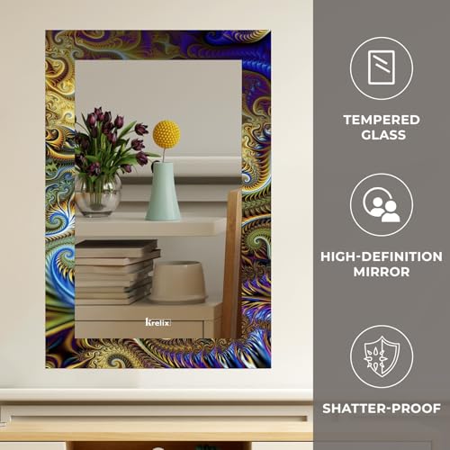 Image of KERLIX 12x18 Inch Rectangular Wall Mirror - CNC Polished Finish, Modern Decorative Mirror for Bathroom, Bedroom, Living Room & Entryway