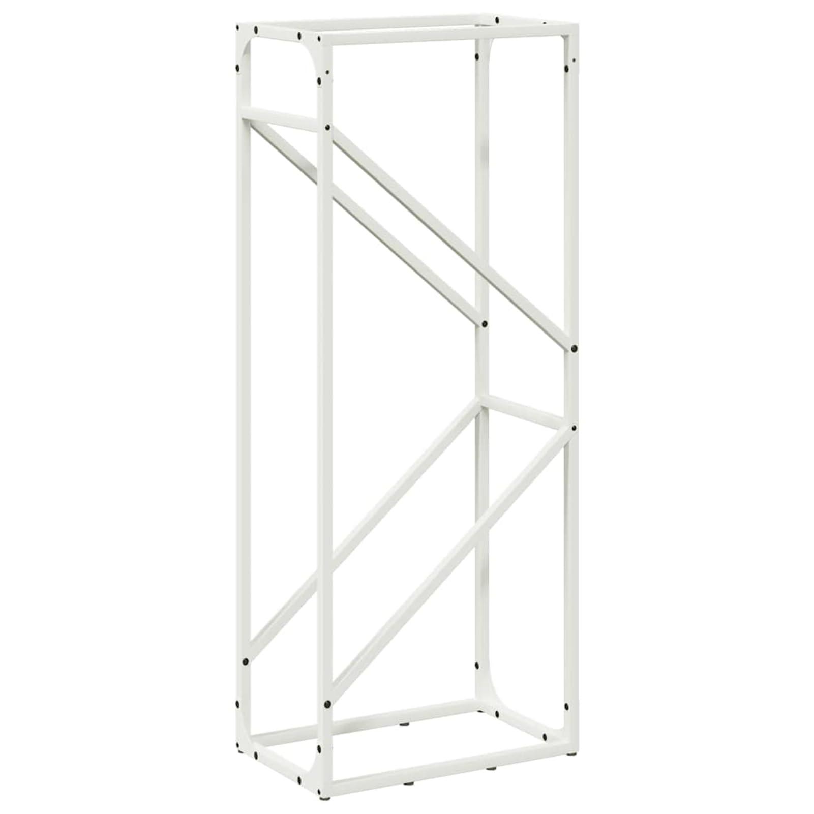 Homgoday Leñero Blanco 40x25x100 cm Acero Laminado en frío Estante metálica para leña,Soporte de Almacenamiento para Interiores y Exterior